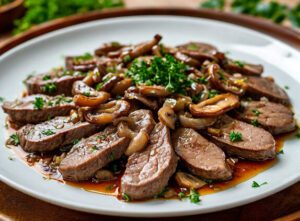 Read more about the article Fried Beef Tongue with Mushrooms