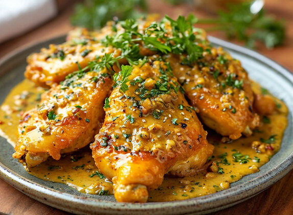 Chicken with mustard sauce