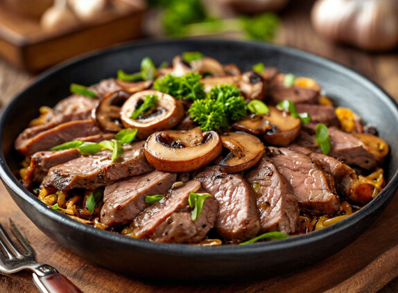 Read more about the article Fried Beef Tongue with Mushrooms